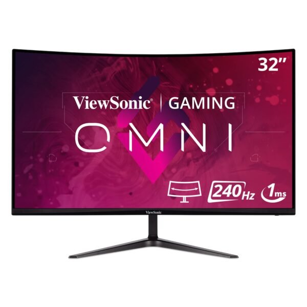 Viewsonic Gaming Led Monitor VX3219-Pc-Mhd 81.28 Cm (32"),Superclear Va Panel, 300 Nits, Full Hd 1920 x 1080 Pixels, 240Hz, 1Ms, 1500R Curve, Dual Speakers, Hdmi 2.0 X 2, Dp Port- VX3219-Pc-Mhd Black