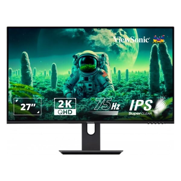 ViewSonic 27 inch 2K 2560 x 1440 QHD IPS Monitor Swivel, Height Adjustment, Tilt & Pivot,80M:1 DCR, 75Hz, Frameless Design, Wall Mount, HDMI, Display Port, 104% sRGB, Eye Care -VX2780-2K-SHDJ