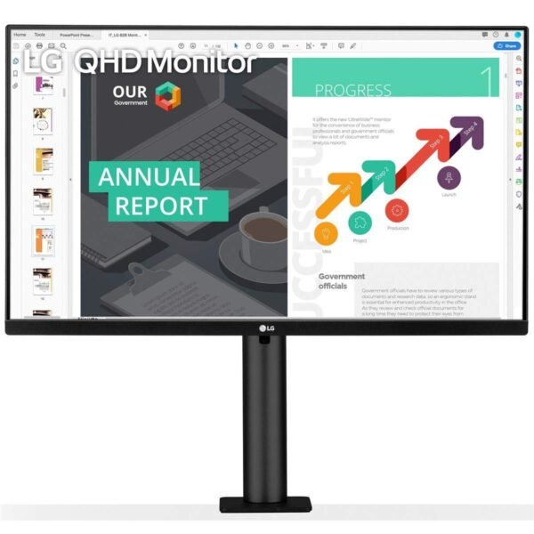 LG 27QN880-B 27" QHD (2560x1440) Ergo IPS Monitor with HDR 10 Compatibility and USB Type-C Connectivity, Black