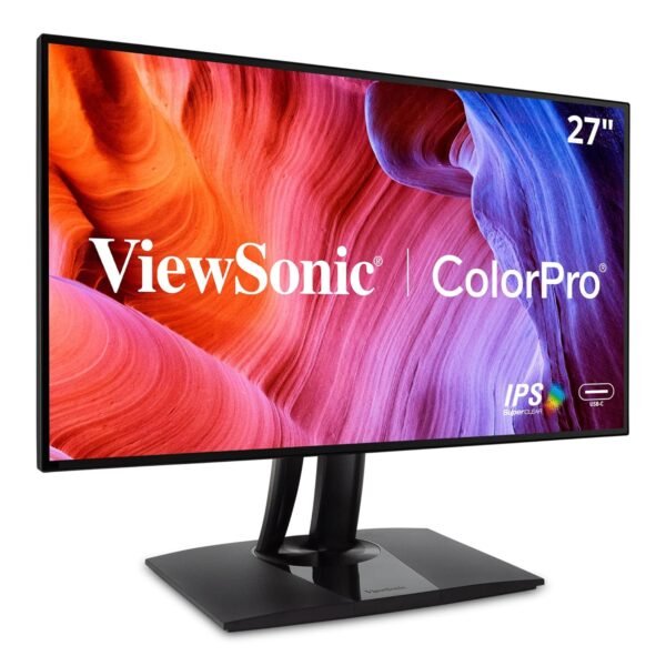 ViewSonic Vp2768A 27 Inch Colorpro Professional 2K QHD 2560X1440P IPS Monitor for Photography, Graphic Design, Delta-E, 100% Srgb, Advance Ergonomics, Type-C 65W Charge Back, Hdmi, Dp, 113% Srgb Black