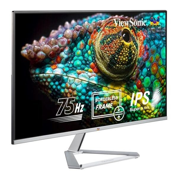 ViewSonic 27 Inch Full HD IPS Monitor 1920 x1080 Pixels Premium, Aesthetic Design, frameless Bezel, Thin profile & unique Triangular Stand, 75Hz, Eye Care, 100%sRGB, Flicker Free ,HDMI, VGA,-VX2776-SH