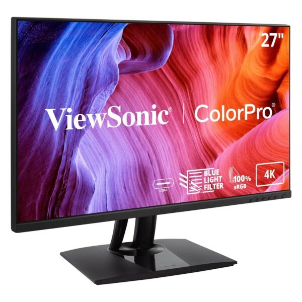 ViewSonic Vp2756-4K 27 Inch 4K UHD Pantone Validated 100% Srgb & Factory Pre-Calibrated Monitor 60W Charge Back USB-C, Cam /Cad Mode, Powerful Color, Delta E<2&5 Year Warranty Upon Registration Black