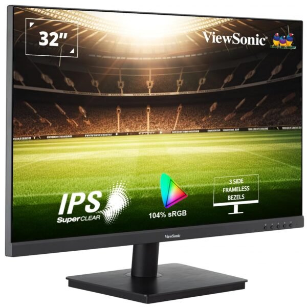 ViewSonic 32 Inch FHD Monitor with Speakers IPS FreeSync Monitor 75Hz Refresh Rate,3-Side Borderless, Dual Speaker,HDMI, Wall Mount, Eye-Care, Flicker Free, sRGB- VA3209-MH