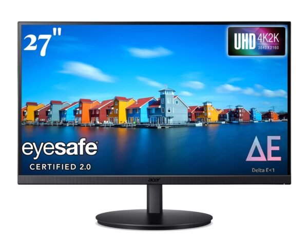Acer CB272K 27 Inch UHD 4K IPS Backlit LED Monitor I HDR 10, 99% sRGB I Height Adjustable, Tilt & Pivot I HDMI DP, Eye Safe Certified