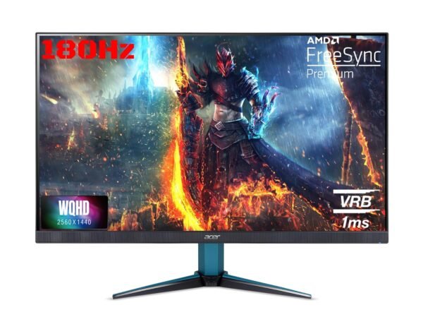 Acer Nitro VG271U M3 27 Inch IPS WQHD 2560X1440 Pixels Gaming Backlight Led LCD Monitor | 180Hz Refresh Rate | 0.5 Ms Response | Dci-P3 95%,Hdr10 Support | 2X Hdmi,1X Dp | Eye Care|Stereo Speakers,Black