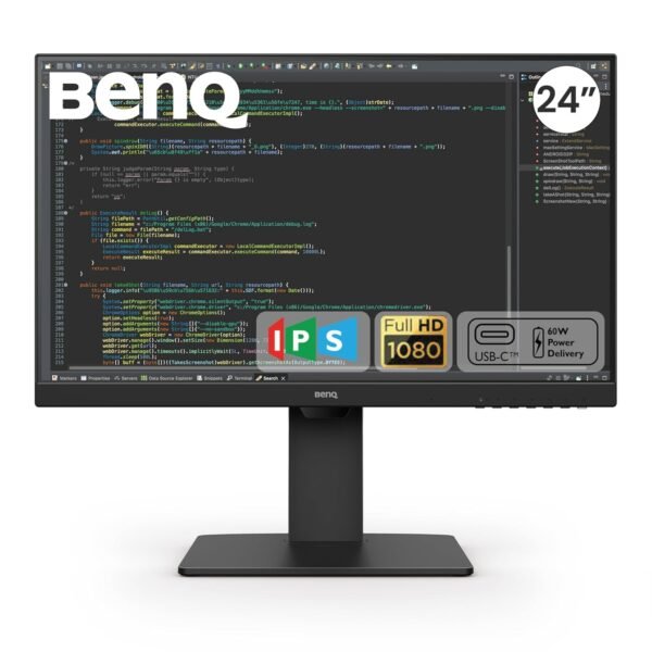 BenQ GW2485TC 24" (1920x1080p) IPS Full HD | Daisy Chain | USB-C (60W PD) | Coding Mode | Height Adjustment | HDMI | DP | 75Hz | 2Wx2 Speakers | Ultra-Slim Beze l Monitor | Eye Care | Brightness Intelligence (Black)