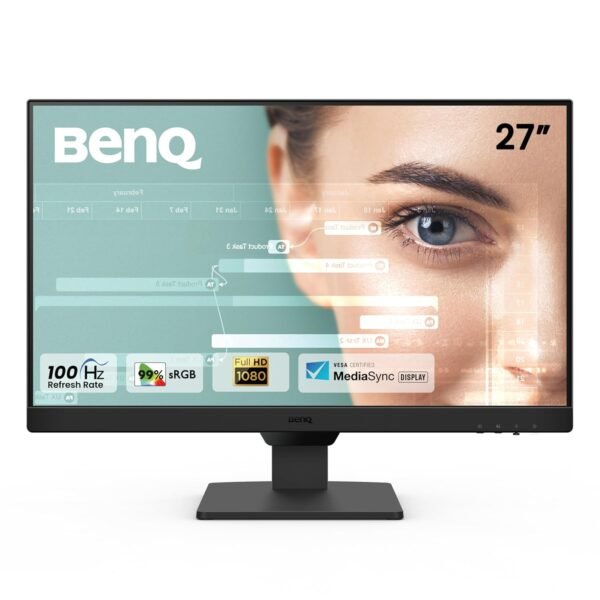 BenQ GW2790 27inch 1080p FHD IPS Monitor |100Hz | 99%sRGB |Eye-careU |Dual HDMI | Display Port | Bezel-less | Eyesafe | VESA MediaSync | Brightness Intelligence| Low Blue Light+| Speakers| VESA Wall mountable (Black)