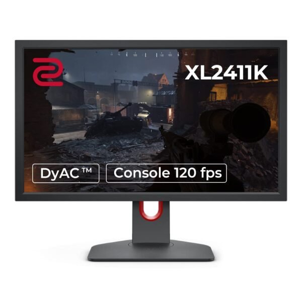 BenQ ZOWIE XL2411K 24"(61cm)Premium Esports Grade TN Panel Monitor with Height Adjustment-Full HD,144Hz, 1ms, 320nits, DyAc, Black eQualizer, Color Vibrance, XL Setting to Share, HDMI, DP, Matte Finish(Gray)