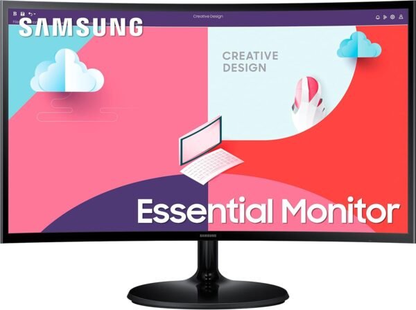 Samsung LS24C360EAWXXL 24-Inch(59.8cm) FHD, 75 Hz, 1800R Curved 1,920 X 1,080 LED Monitor, VA Panel, Slim Design, AMD Freesync, Game Mode, Flicker Free, HDMI, Audio Port (Black)