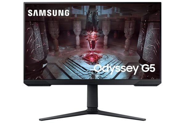 Samsung LS27CG510EWXXL Odyssey G5 Gaming Monitor 68.5cm (27") QHD 2560 X 1440, 165 Hz, 1ms(MPRT), HDR10, AMD Freesync, DP, HDMI, Height, Tilt, Pivot Adjust Stand, Bezel Less, Eye-Saver, Black