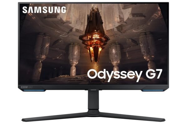 Samsung LS28BG702EWXXL 28-inch(70.9cm) 4K UHD IPS Gaming IPS, 144 Hz, 1ms, Flat Monitor, Smart TV, Height Adjustable Stand, Bezel-Less, HDR400, G-Sync Compatible (Black)
