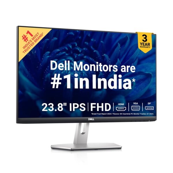 Dell S2421HN 24inch (60.5cm) FHD Monitor 1920x1080 Refresh Rate: 75Hz, IPS Panel, 3-Year Warranty, 99% sRGB, Low Blue Light Technology, Ultra-Thin Bezel, HDMI x2, Tilt Adjustment | Titan Grey