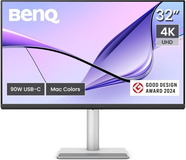 BenQ MA320U 32” 4K 3840x2160 Monitor for MacBook® Pro/Air, Dual USB-C, 90W Power Delivery, Mac Color Match, USB Hub, Brightness & Volume Control on Mac, Height & Tilt Adjustable Stand, P3 Color Gamut