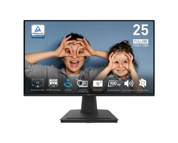 MSI PRO MP252 24.5 Inch FHD 100Hz IPS Panel 100.15% SRGB 1MS Adaptive Sync Gaming Monitor