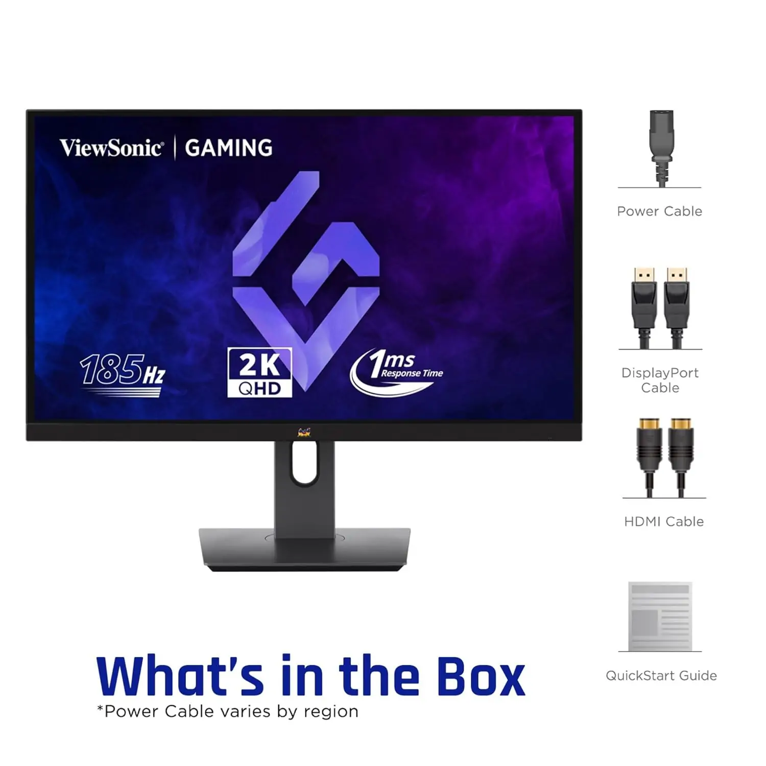 ViewSonic Gaming - VX2758A-2K-PRO-4 27inch 185 Hz IPS QHD 2K Gaming Monitor 1ms HDR10 FreeSync  137% sRGB Height Adjustment Swivel, Tilt, Pivot Eye Care 2 x HDMI DP - Image 4