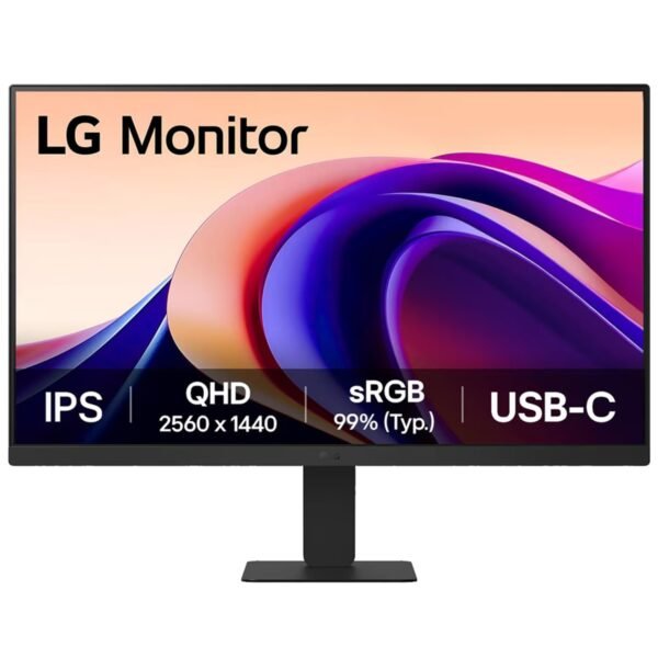 LG 24U631A IPS QHD (2560x1440) Monitor, 24 Inch, 100Hz, sRGB 99% (Typ.), HDR10, USB-C with PD 15W, HDMI, 3 Side Virtual Borderless, Head Phone Out, Reader Mode, Flicker Safe, 3 Years Warranty, Black