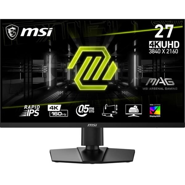 MSI MAG 274UPF E2 27 Inch 4K UHD Gaming Monitor - 3840x2160 Rapid IPS Panel, 160 Hz/0.5ms (GtG), 98% DCI-P3 Colour Gamut, Frameless Design, VESA DisplayHDR 400 - DisplayPort 1.4a, HDMI, USB Type-C