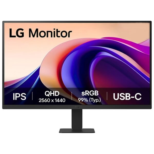 LG 27U631A IPS QHD (2560x1440) Monitor, 27 Inch, 100Hz, sRGB 99% (Typ.), HDR10, USB-C with PD 15W, HDMI, 3 Side Virtual Borderless, Head Phone Out, Reader Mode, Flicker Safe, 3 Years Warranty, Black