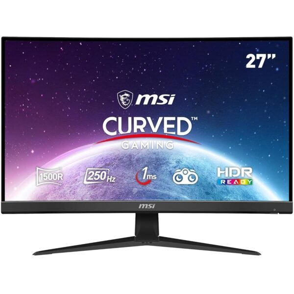 MSI G27C4X 27-Inch Full HD Curved Gaming Monitor - Professional VA Panel with 250Hz Refresh Rate, 1ms Response Time, 1500R Curvature, AMD FreeSync Premium, HDR Ready, VESA Mount (Black)