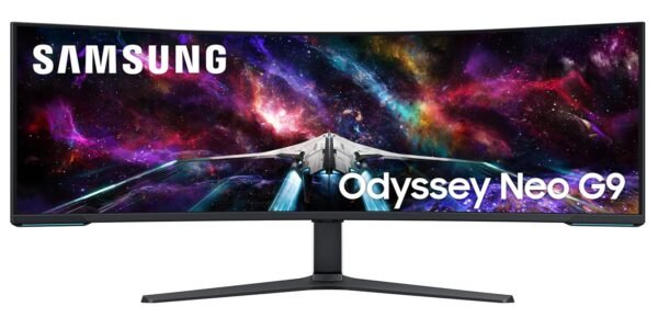 Samsung Odyssey Neo G9 LS57CG950NWXXL 57-inch Dual UHD 7680 x 2160 1000R Curved VA Gaming Monitor, 240Hz, 1ms, FreeSync Premium Pro, USB, DP 2.1, HDMI, HAS, Quantum Mini LED, HDR10 (Black)
