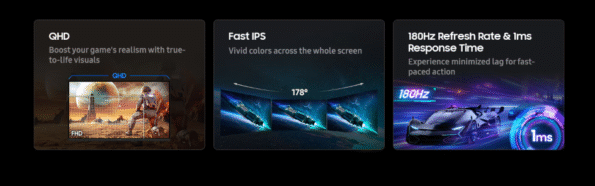 Crisp QHD Fast IPS Display for Immersive Gaming