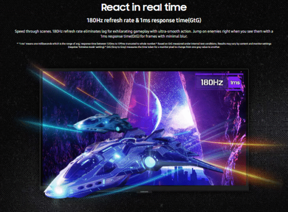 Ultra-Smooth 180 Hz Refresh & 1 ms Response