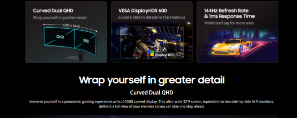 Ultra-Wide Dual QHD Curved Display