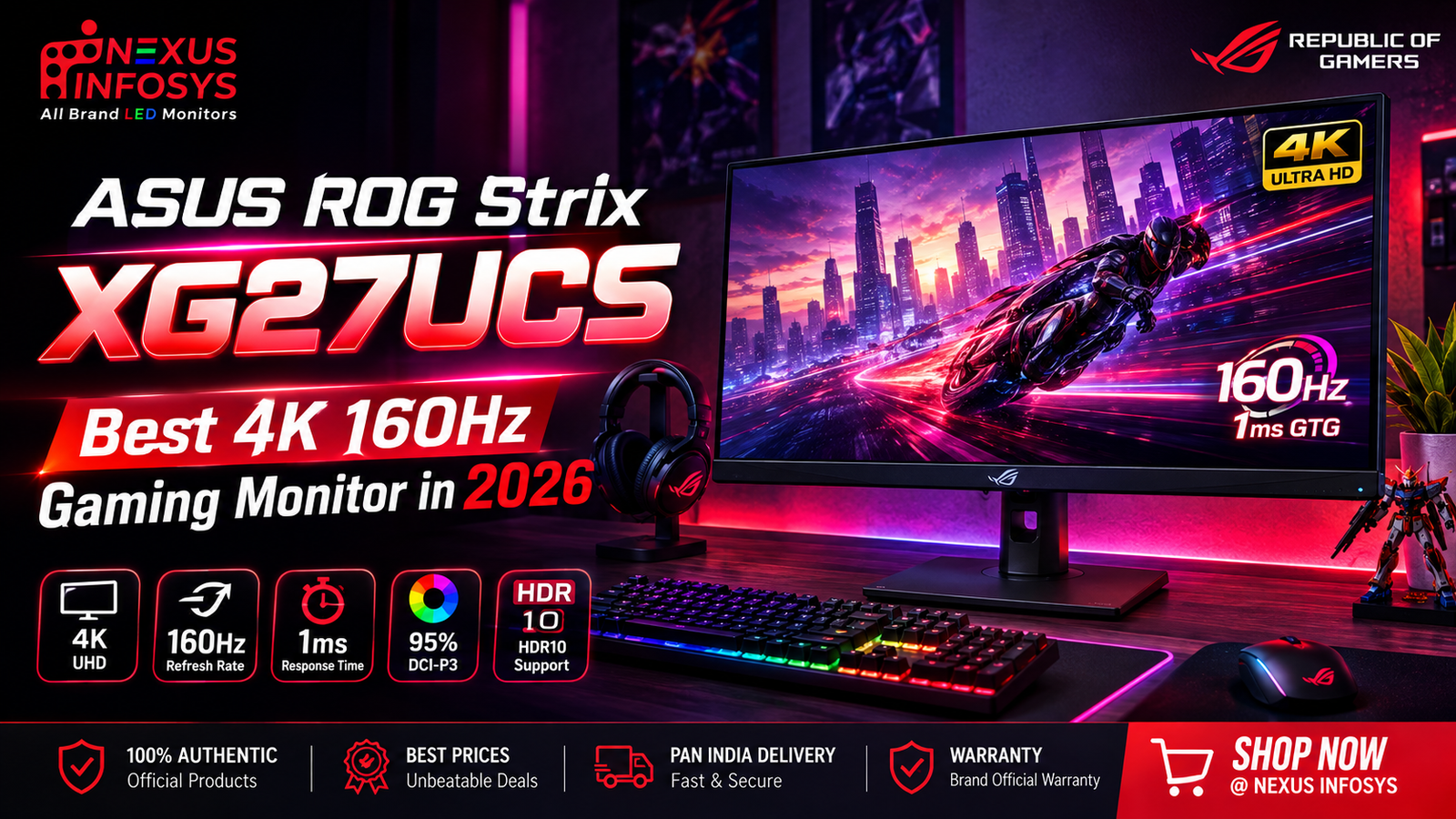 Ultimate Review: ASUS ROG Strix XG27UCS — Best 4K 160Hz 1 ASUS ROG Strix XG27UCS Review: Best 4K 160Hz Gaming Monitor in 2026