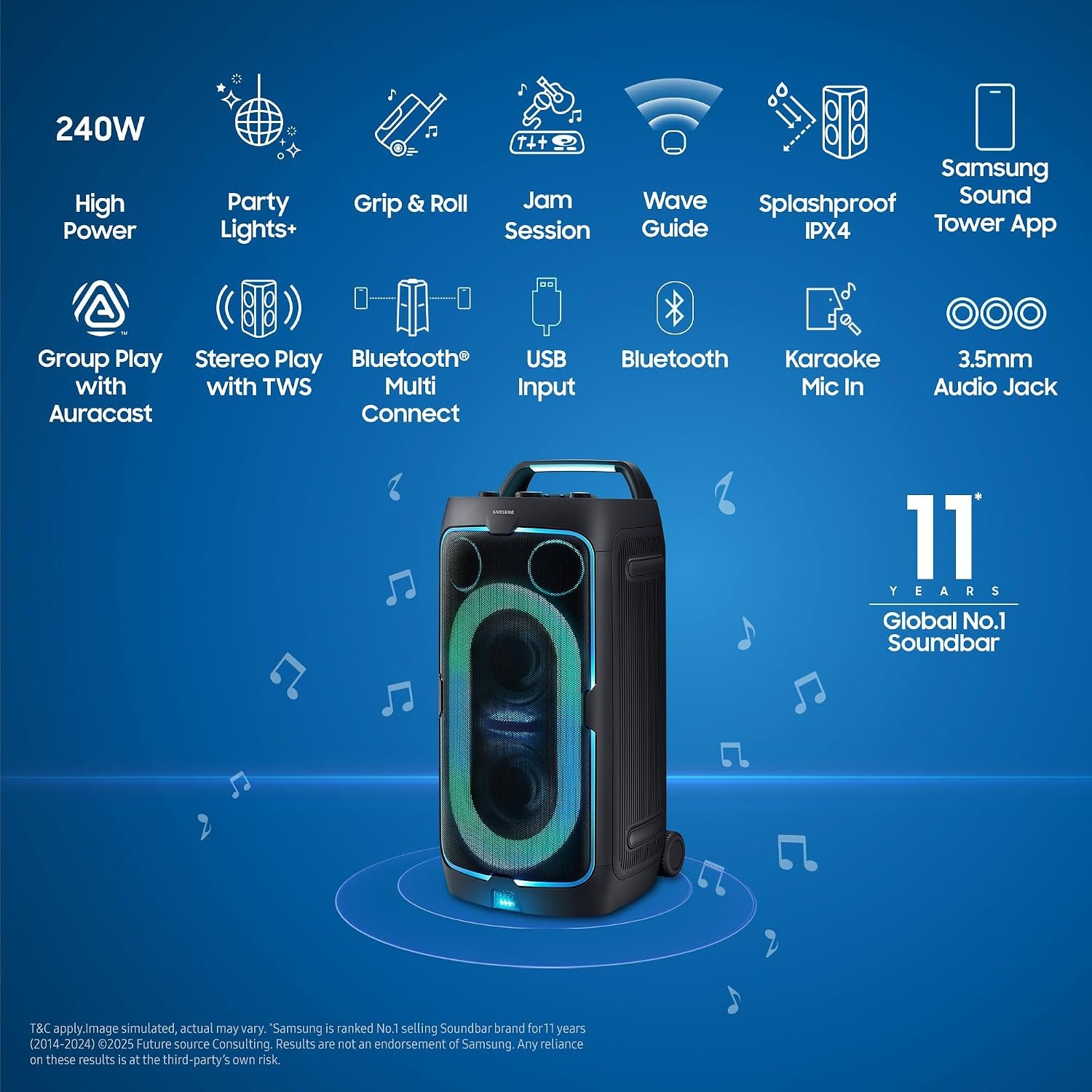 Samsung ST50F 240W Sound Tower Party Speaker with 18H Battery 6 Samsung ST50F