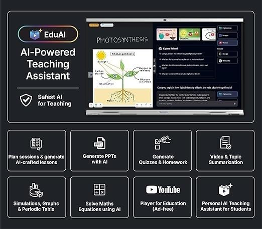 Teachmint X 86 LD Series 86 Inch 4K Smart Classroom Display With Android 16, Google EDLA, 40-Point IR Touch & EduAI 4 Teachmint X 86 PD