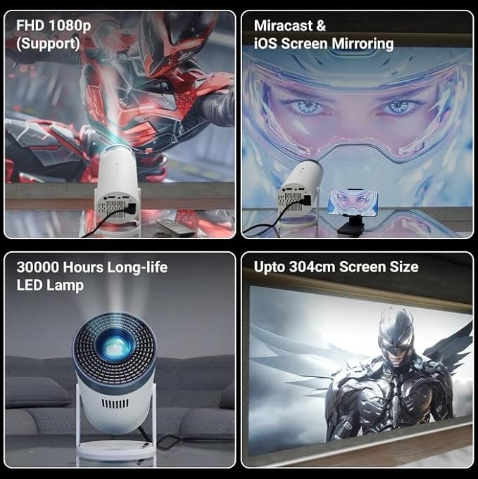 Zebronics Pixaplay 62 Android Smart LED Projector with Full HD 1080p, 3000 ANSI Lumens & 304-Inch Display 4 Pixaplay 62