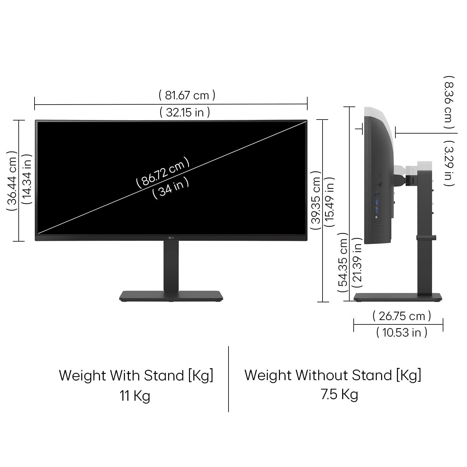 LG 34BA75QE-B 34 Inch USB-C 90W UltraWide QHD Monitor 4 LG 34BA75QE-B