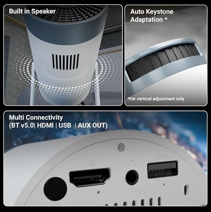 Zebronics PixaPlay 73 Android Smart Projector with 720p, 3700 ANSI Lumens, 130-Inch & 200° Tilt 4 Zebronics PixaPlay 73