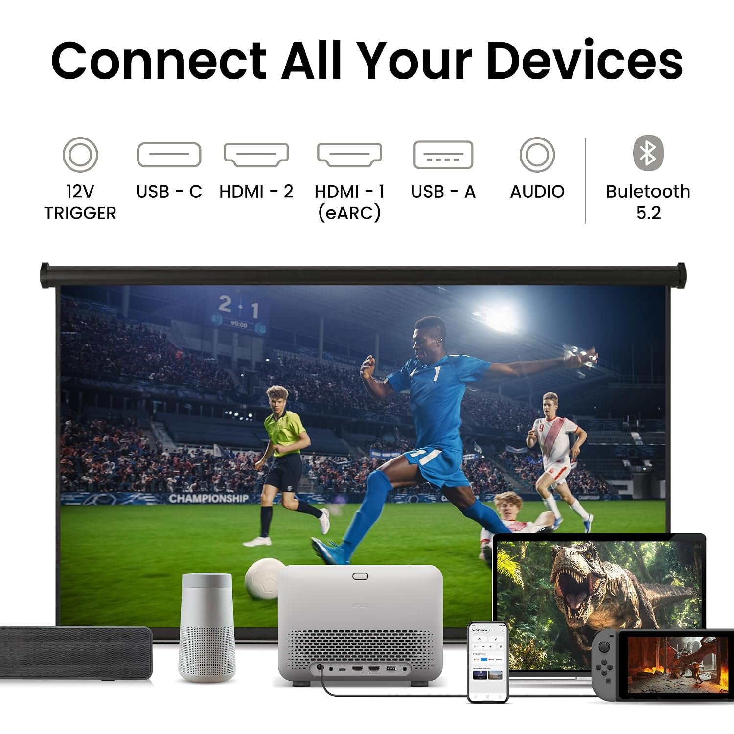 BenQ TK705i - 4LED 4K UHD Smart Home Cinema Projector with 3300 lumens 6 BenQ TK705i