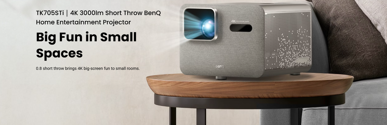 BenQ TK705STi - 4LED 4K UHD Smart Short Throw Home Cinema Projector with 3000 lumens 9 BenQ TK705STi